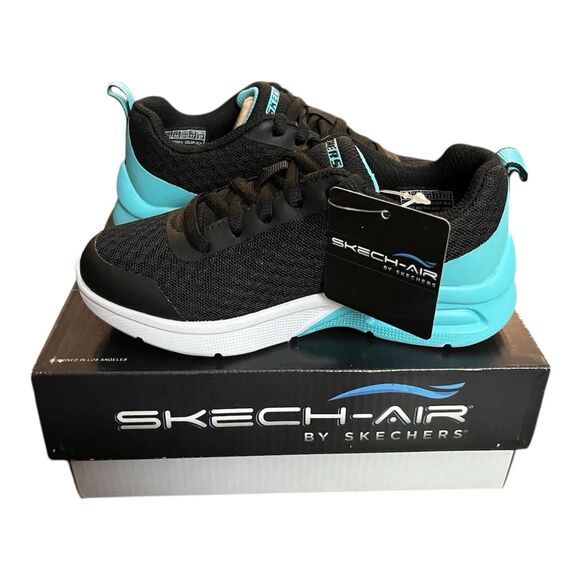 Skechers Kids! Microspec Max Brightastic USA 11  Black / Aqua 302344L/BLK Unisex - Picture 1 of 8
